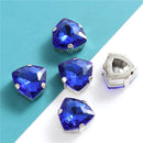 12mm Crystal Triangle Shape Glass Sew On Rhinestones With Silver Claw Sew on Beads for Clothing Accessories Shoes Diy