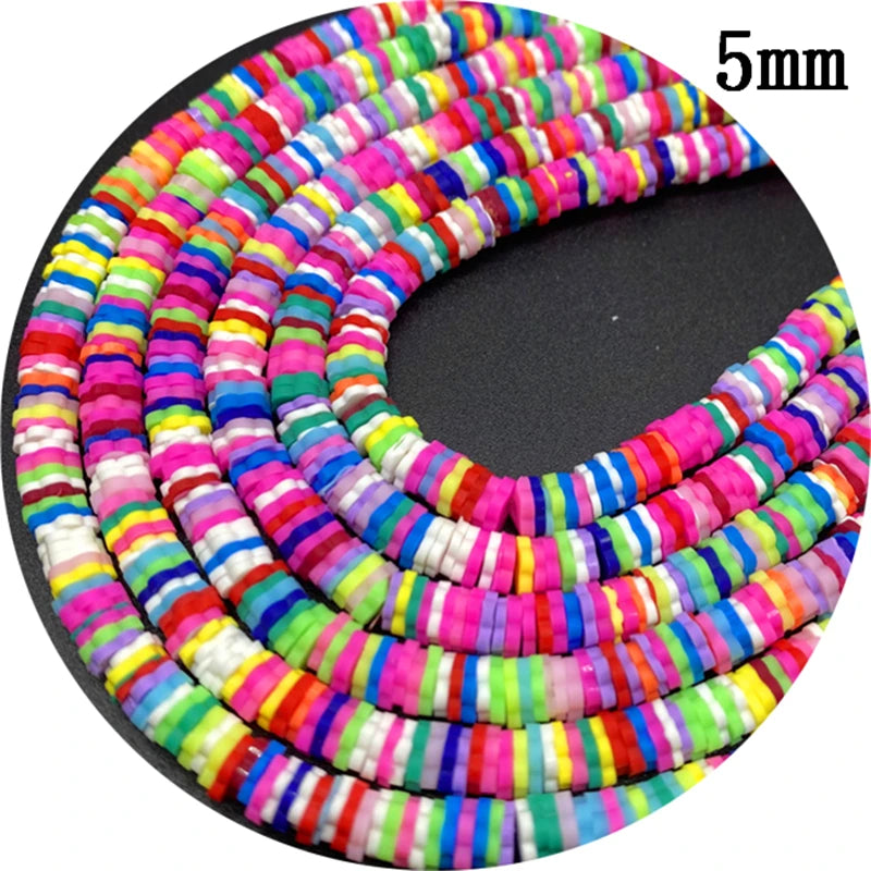 400pcs/Lot 3/4/5/6mm 16inch Round Slice Clay Beads Spacer Beads Polymer Clay Beads For Jewelry Making DIY Handmade Accessories
