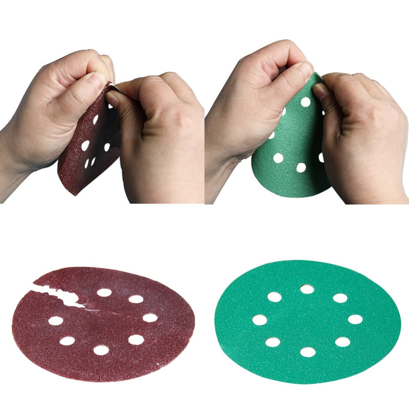 TASP 25pcs 125mm Sandpaper 5" Film Sanding Disc Professional Anti Clog Sand Paper Hook & Loop Abrasive Tools with Grits 60~400