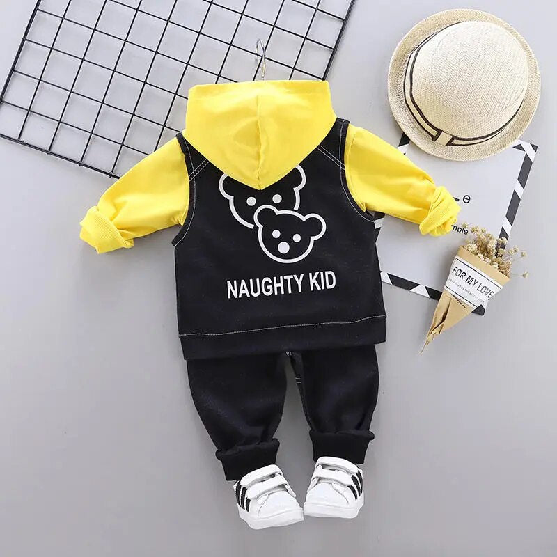 Baby Girls Boys 3pcs Clothing Sets Cartoon Minnie 2020 SPRING Children Vest + Hoodies + Pants Tracksuits Kids Clothes Sport Suit