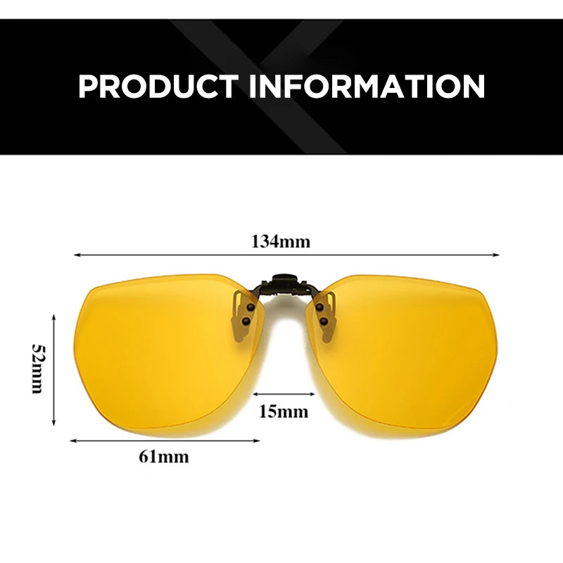 Polarized Clip Sunglasses Myopia Glasses Clip Driver Fishing Outdoor Cycling Night Vision Myopia Clip-on Sun Shading Eyeglasses