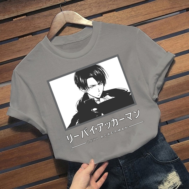 Attack on Titan Ackerman Print Short Sleeve T-shirt Harajuku T Shirt Tops