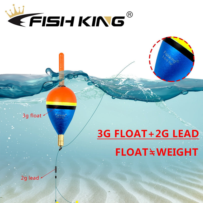 FISH KING 5pcs Barguzinsky Fir Float 2.0+2.0gr/3.0+2.0gr/4.0+2.0gr/5.0+2.0gr Copper Fishing Float Vertical Buoy Fishing Tackle