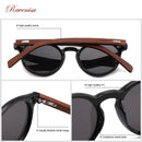 RAVENISA  Vintage Round  Wood Sunglasses Mono Green Lenses Sun Glasses For Men Women Wooden Eyewear