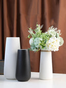 Modern Ceramic Vase Ornaments Home Livingroom Dried Flower Figurines Crafts Office Coffee Table Flower Arrangement Decoration