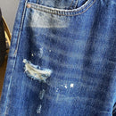 New High Quality Fashion Streetwear Men Jeans Motorcycle Hip Hop Ripped Hole Slim Retro Comfortable Male Denim Pants