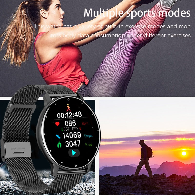 LIGE 2022 Smart watch Ladies Full touch Screen Sports Fitness watch IP67 waterproof Bluetooth For Android iOS Smart watch Female