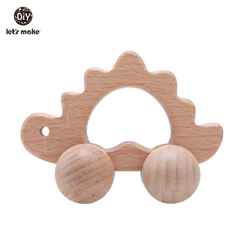 Let's Make Wooden Baby Toys 0 12 Month 1PC Toys For Babies Beech Car Hedgehog Elephant Educational Infants Developmental Newborn