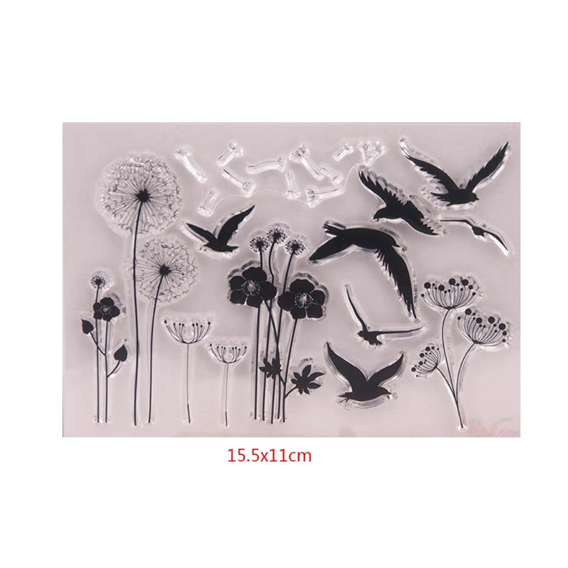 Dandelion Flower Alphabet Clear Silicone Seal Stamp For DIY Album Scrapbooking Photo Decor Card Making New Year Handmade Gifts