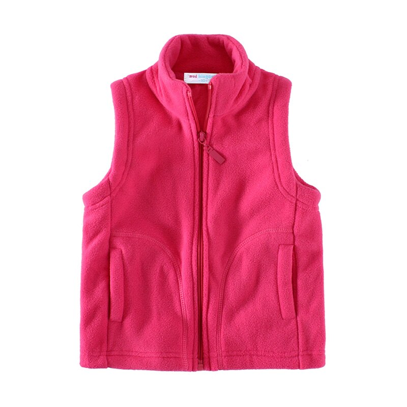 Mudkingdom Cute Girls Boys Fleece Vest Lightweight Full Zipper Sleeveless Jacket Kids Clothes Solid Toddler Coat Autumn Winter