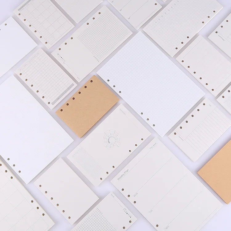 Diary 2025 Classic 6 Holes Binder Notebook Inner Paper Core/refilling Inner Papers:line,grid,dots,list,daily Weekly Monthly Plan