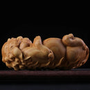 Boxwood 9cm Pixiu Tea Spoon Sculpture Tea Shovel Ceremony Collection Wood Carving Kung Fu Tea Set Lucky Statue Home Decor