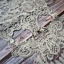 Beige Embroidered Skull Flora Fabric Collar Gothic Gown Appliques Sew On Patch For Wedding Decoration Dress DIY