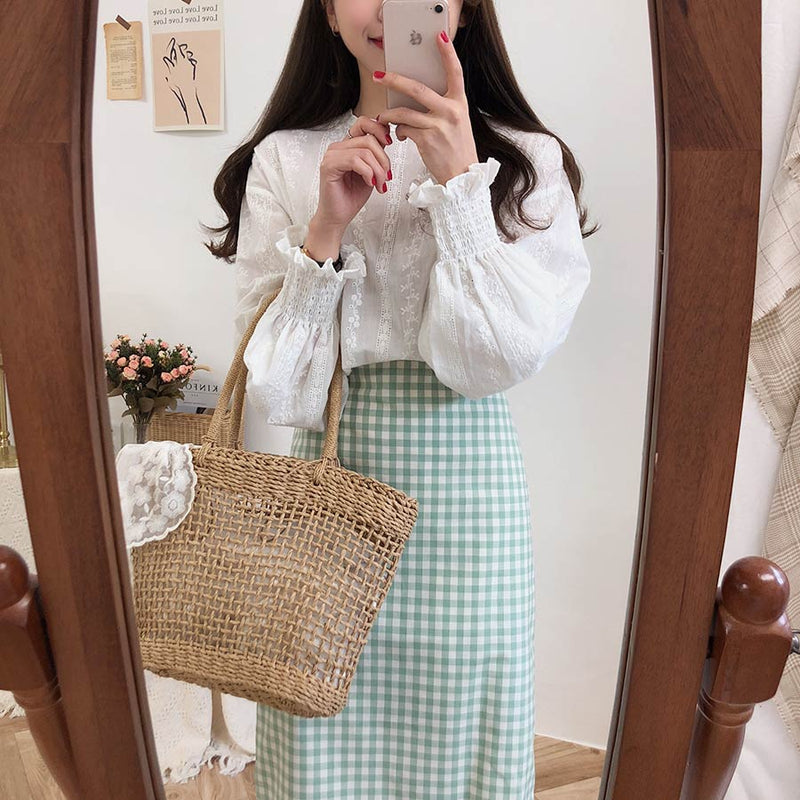 Summer Women Blouses White Shirt Female Women Blouse Maxi Blusas Casual Elegant Vintage Long Sleeve Cotton Oversize Loose Spring