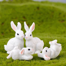 Easter Bunny Decoration Mini Resin Rabbit Craft Miniature Figurine Landscape Model Home Desktop Decor Fairy Garden Decoration