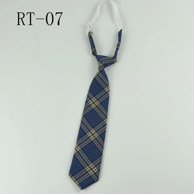Women Plaid JK Neck Tie Girls Lazy Skinny Slim Cute Necktie Plaid Uniform School Student Neckties Gravatas Cravat Boys Neckwear