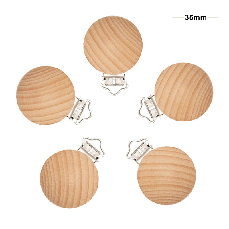 Mabochewing 20pcs 30mm 35mm Fast Free Shipping Natural Beech Wood Clips for Baby Mobile Chewing Pacifier Chain