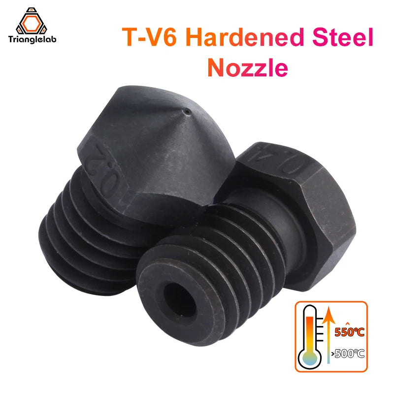 R Trianglelab Hardened Steel T-V6 Nozzles high temperature 3D printER PEI PEEK Carbon fiber filament for  V6 hotend prusa MK3S