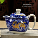 Retro Chinese Kung Fu Ceramic Teapot with Strainer Handmade Dragon Flower Puer Tea Pot 350ml Porcelain Samovar Kungfu Teaware