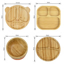 Good quality Fork Baby Suction Bowl and Matching Spoon Set, Suction Stay Put Feeding Bowl, Natural Bamboo