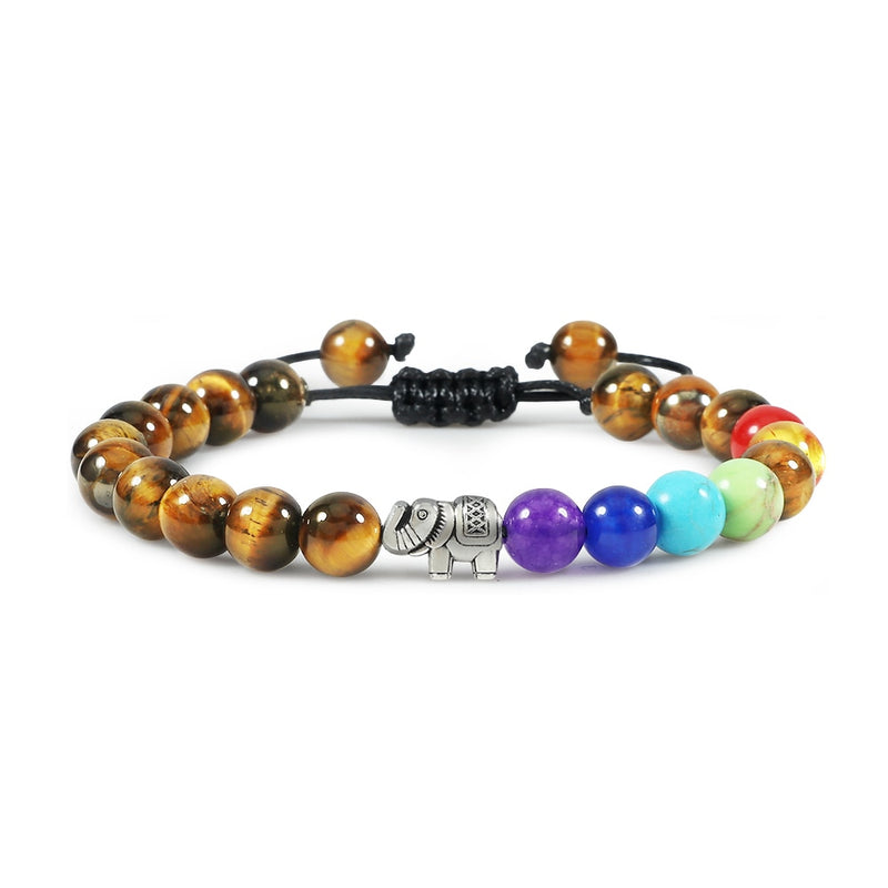 Tiger Eye Beaded Bracelets Bangles Men Braided Rope Healing Balance Yoga Charm Women Natural Stone Buddha Bracelet Adjustable