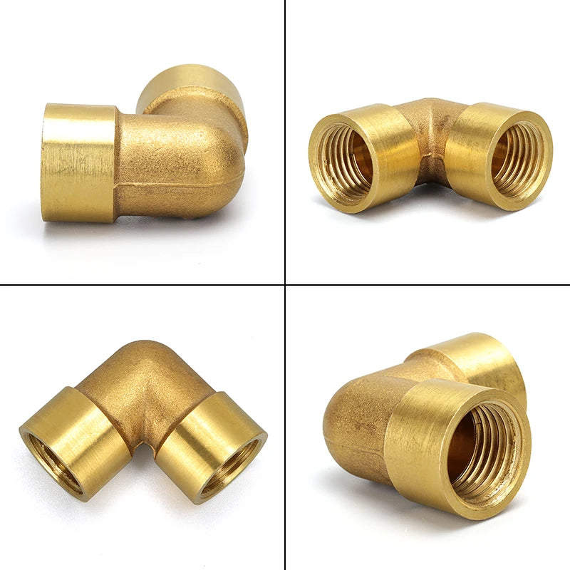 1/8" 1/4" 3/8" 1/2" Female x Male Thread 90 Deg Brass Elbow Pipe Fitting Connector Coupler For Water Fuel Copper