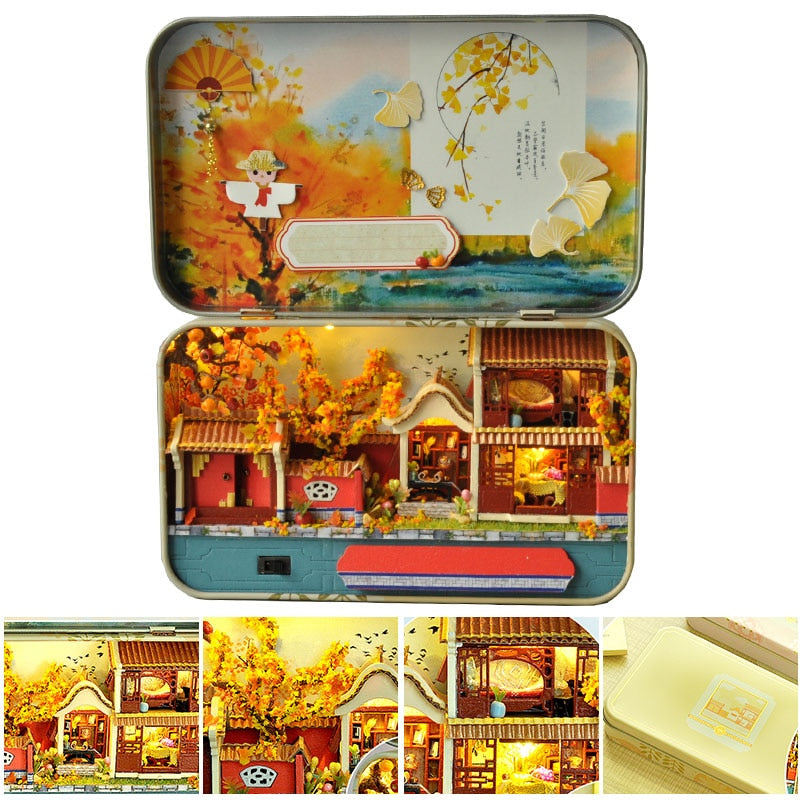 Box Theatre Dollhouse Miniature Toy with Furniture DIY Miniature Doll House LED Light Toys for Children Birthday Gift TH5