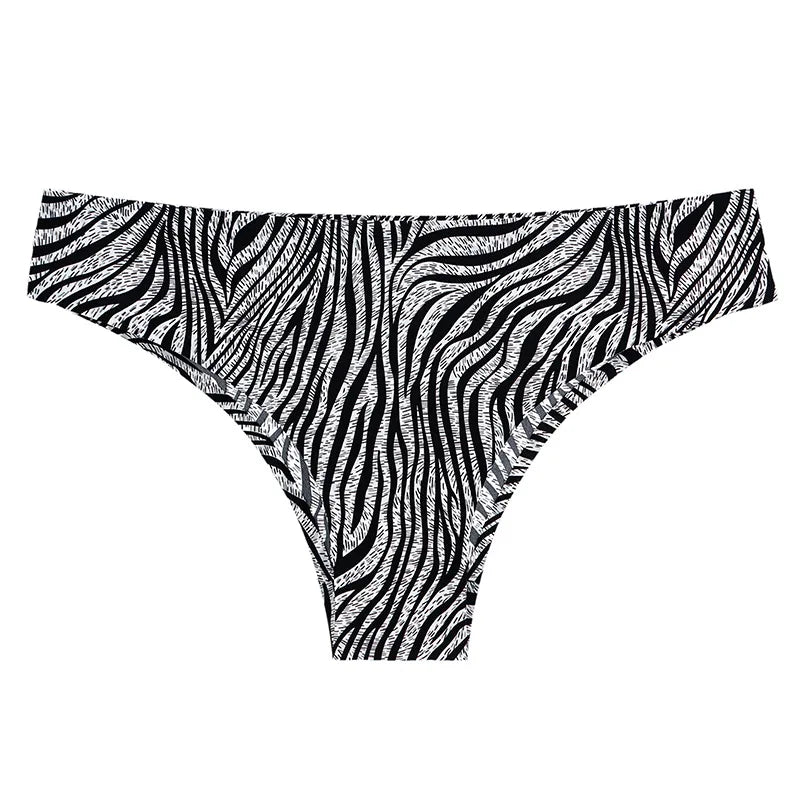 Underwear For Women Panties Female Sexy Low Waist Panties One Piece Seamless Briefs Sports Ice Silk Leopard Print Underpant