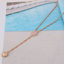 NeeFuWoFu Stainless Steel Necklace Natural Pendant Short Woman Pink Stone Jewelry fashion Accessories brand gift Women's present