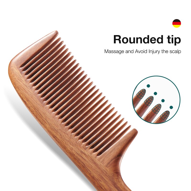 MR.GREEN  Natural Wood Comb Splicing Structure Hair Comb Fine Tooth Brush Anti-Static Hairdressing Hair Scalp Massage Tools Gift