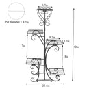 5 Tiered Tall Plant Stand Indoor Iron Planter Shelf Rack Garden Metal Flower Pots Display Holder Outdoor