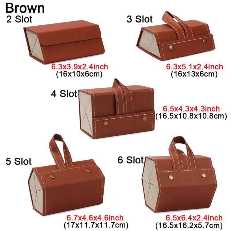 Portable Glasses Case Cover PU Leather 2/3/4/5/6 Pairs of Sunglasses Holder Box Eyeglasses Storage Box Magnet switch PU Bag