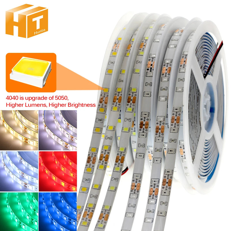 New Arrivals LED Strip 4040 Upgrade of 5050 DC12V 60LEDs/m 6W/m Flexible LED Light RGB 5050 LED Strip 300LEDs 5m/lot