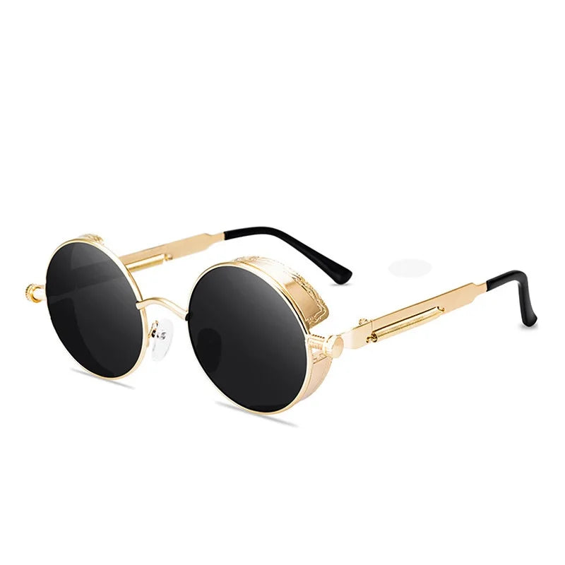 LeonLion Gothic Steampunk Sunglasses Men Brand Designer Eyewear Men/Women Vintage Round Metal Glasses Female Gafas De Sol Mujer