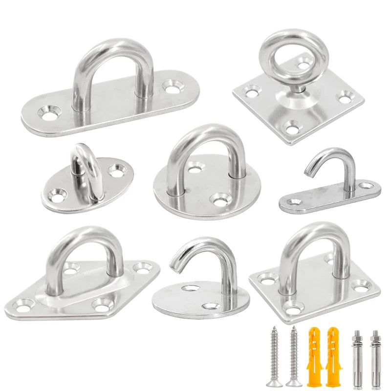 1pcs Staple Ring wall Hook Heavy Duty Fixed Pad Eye Plate Deck Door Buckle U-Shaped Heavy Duty Ceiling Mount Hanger