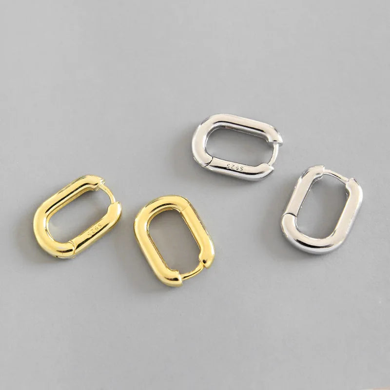 MC Geometric Silver Hoop Earrings for Women S925 Sterling Plata Ear Rings 2020 New Trends Hot Sale Simple Minimalist Pendientes