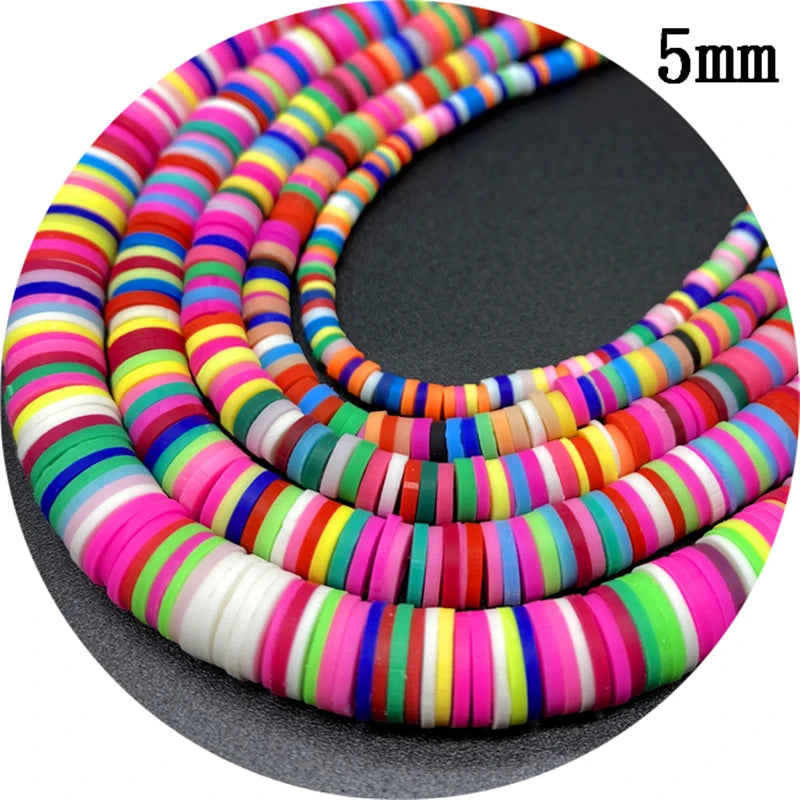 400pcs/Lot 3/4/5/6mm 16inch Round Slice Clay Beads Spacer Beads Polymer Clay Beads For Jewelry Making DIY Handmade Accessories