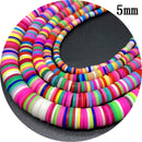 400pcs/Lot 3/4/5/6mm 16inch Round Slice Clay Beads Spacer Beads Polymer Clay Beads For Jewelry Making DIY Handmade Accessories