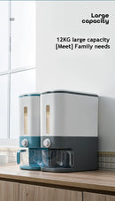 Automatic Plastic Cereal Dispenser Storage Box Measuring Cup Kitchen Food Tank Rice Container Organizer Grain Storage Cans