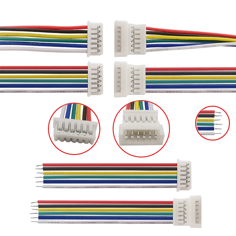 5/10Pairs Micro JST 1.25MM 2P 3P 4P 5P 6 Pin Male Female Plug Jack Terminal Cable Connector 1.25mm Pitch Electronic Wire 150mm