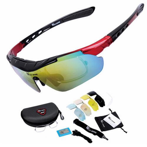 WEST BIKING Cycling Sunglasses Polarized 5 Lens Windproof Anti-fog Mypia Frame Sport MTB Bike Bicycle Eyewear Cycling Glasses