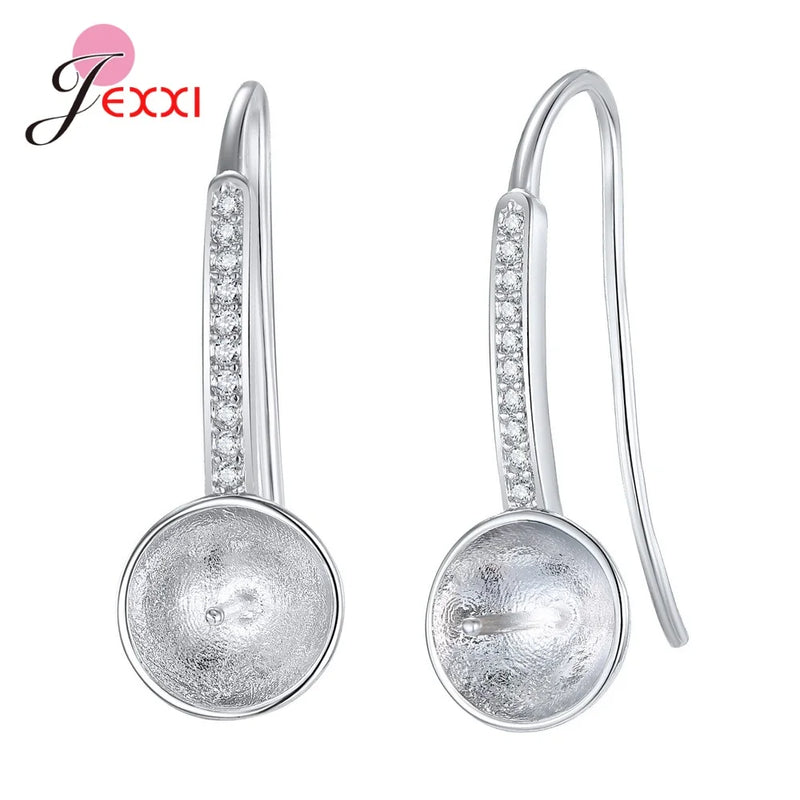 New Statement DIY Earrings Clasps Hooks For Woman Handmade Jewelry Making Accessories Fashion Design Cubic Zirconia Earrings