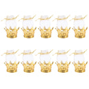 10/12/15/24pcs Wedding Organza Bags Golden Crown Shape Candy Bag Wedding party Yarn Drawstring Clear Candy Gift Boxes Clear
