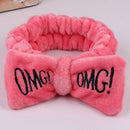 OMG Coral Fleece Hairband Soft Bow Headbands For Women Cute Hair Holder Hairbands Hair Bands Wash Face Nignt Hair Accessories