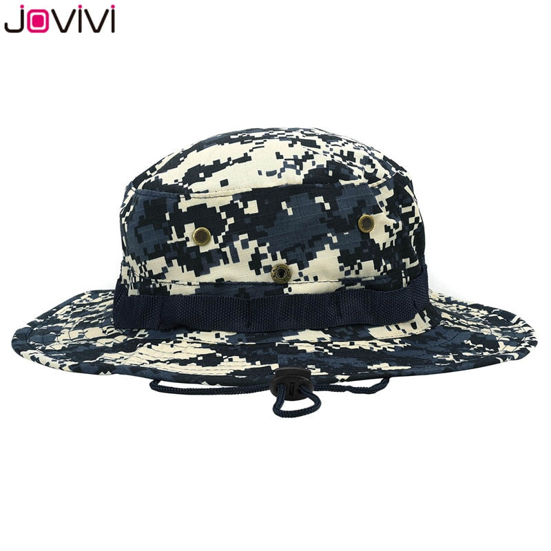 Jovivi Outdoor Boonie Hat Wide Brim Breathable Safari Fishing Hats UV Protection Foldable Military Hat Climbing Summer Hats Caps