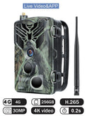 4K Live Broadcast APP Control Trail Camera FREE Cloud Service Wildlife Hunting  Cameras 4G 30MP Wireless Night Vision HC810PRO