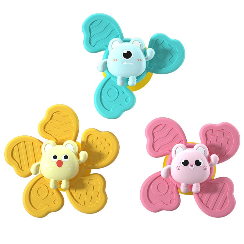 3pcs Cartoon Insect Fidget Spinner Baby Rattle Toys ABS Colorful Gyro Toy Relief Stress Fingertip Toys For Children Adults Gifts