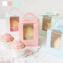 20pcs Cute Mini Biscuit Candy Box Single Muffin Box Portable Window Cupcake Box Mousse Mud Pudding Bottle Packaging Cup Gift