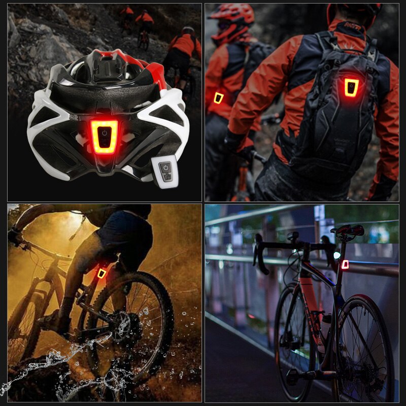 USB Rechargeable Flashlight For Bicycle Rear Light Waterproof Bike Helmet Taillight Cycling Warning Light Flash Cyling Back Lamp