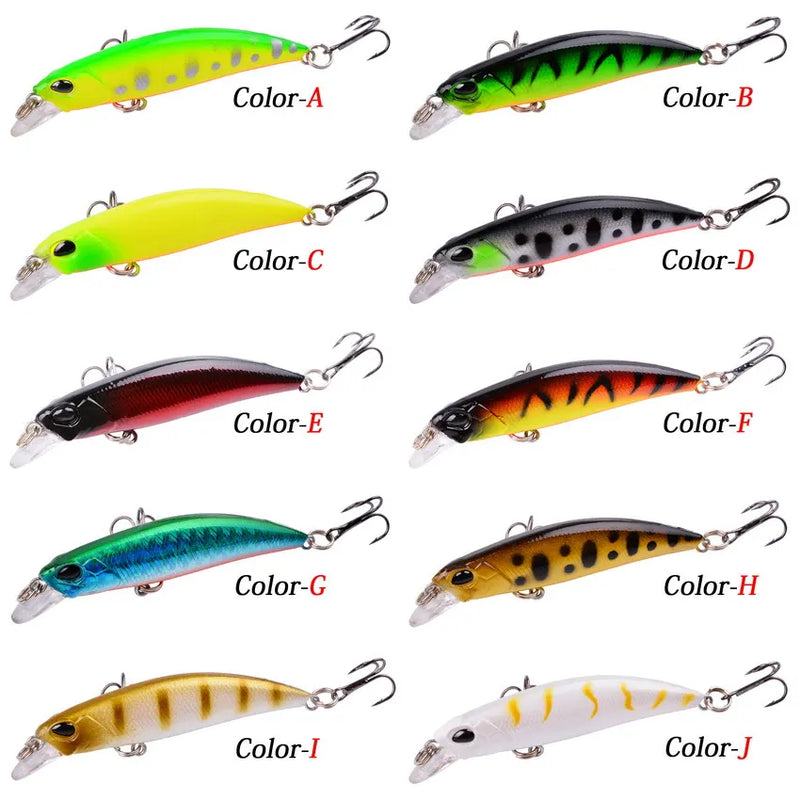 10pc Laser Slow Minnow Fishing Lure Set 4g 7cm Wobblers Crankbaits Isca Artificial Hard Bait Carp Fishing Lures Kit Pesca